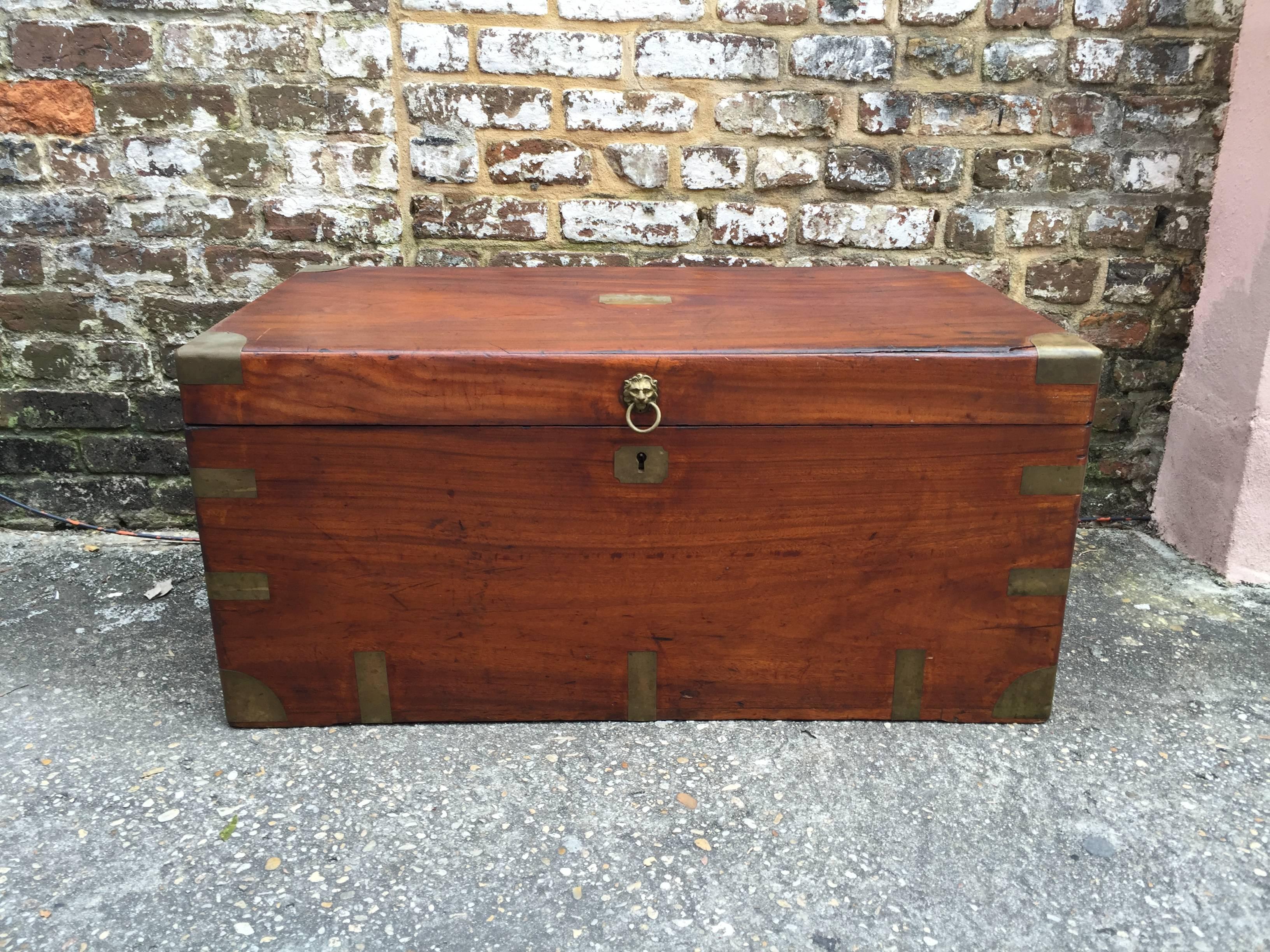 English camphor shipping trunk late 19th century.