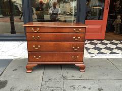 American Cherry Chippendale Chest with Unique Front and Back Bracket Feet