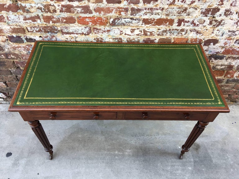 TwoDrawer English Mahogany Leather Topped Writing Desk at 1stDibs