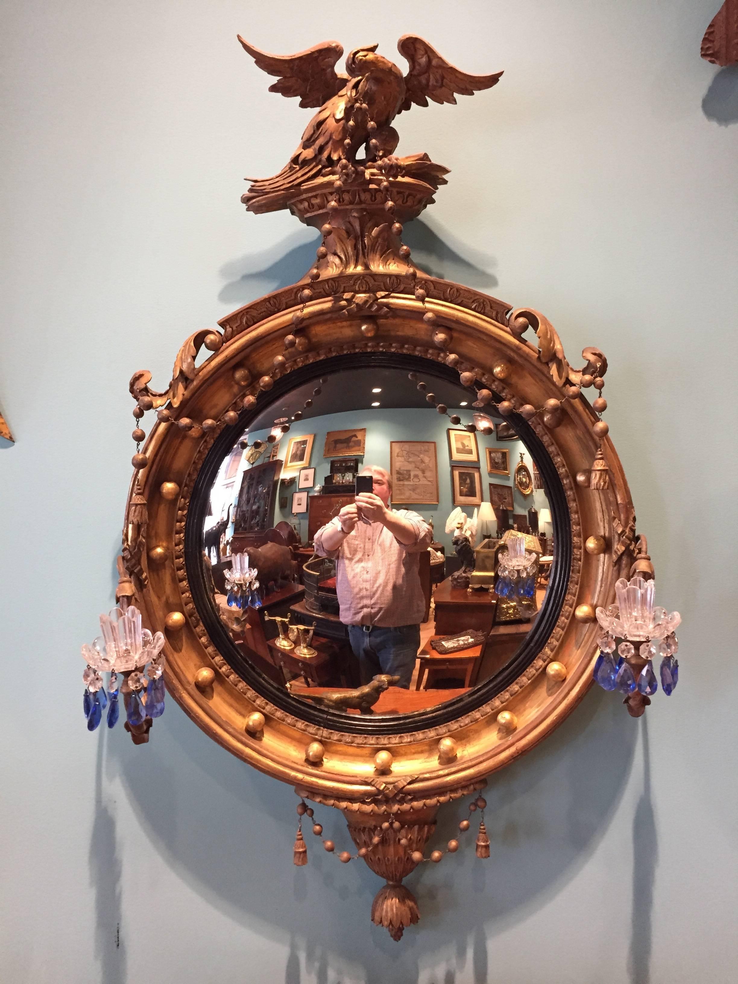 Pair of English girandole Mirrors, circa 1830 In Good Condition In Charleston, SC
