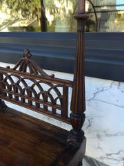 19th Century Mahogany Miniature Bed with Arched Tester Top