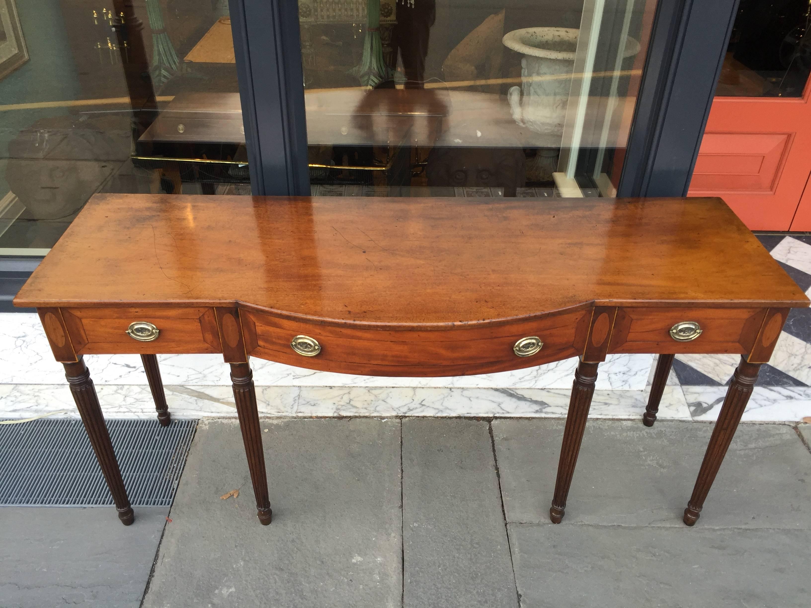 English mahogany inlaid server or hall table c.1820 1