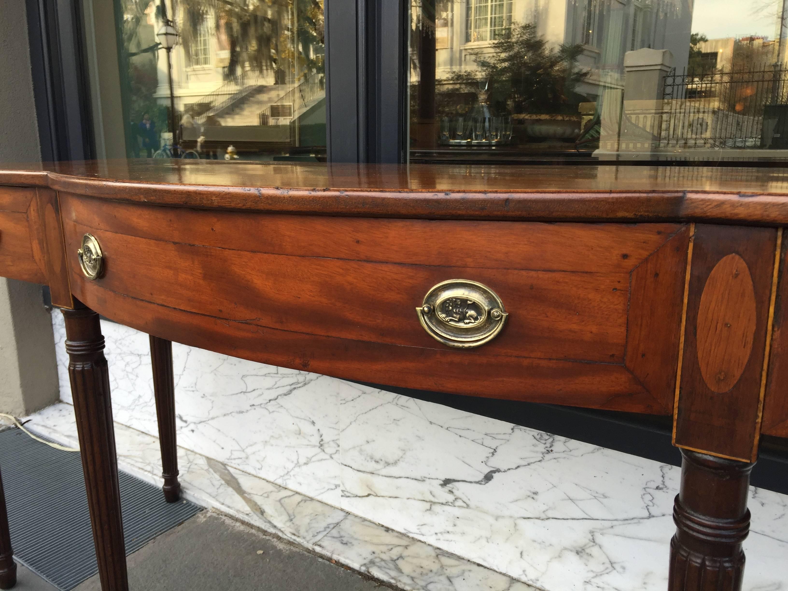 English mahogany inlaid server or hall table c.1820 In Good Condition In Charleston, SC