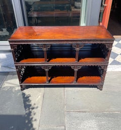 Chippendale style pierced fret work mahogany display cabinet Chippendale style pierced fret work mahogany display cabinet