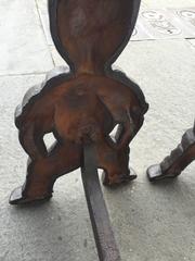 Cast Iron Figural Andirons, circa 1870, American