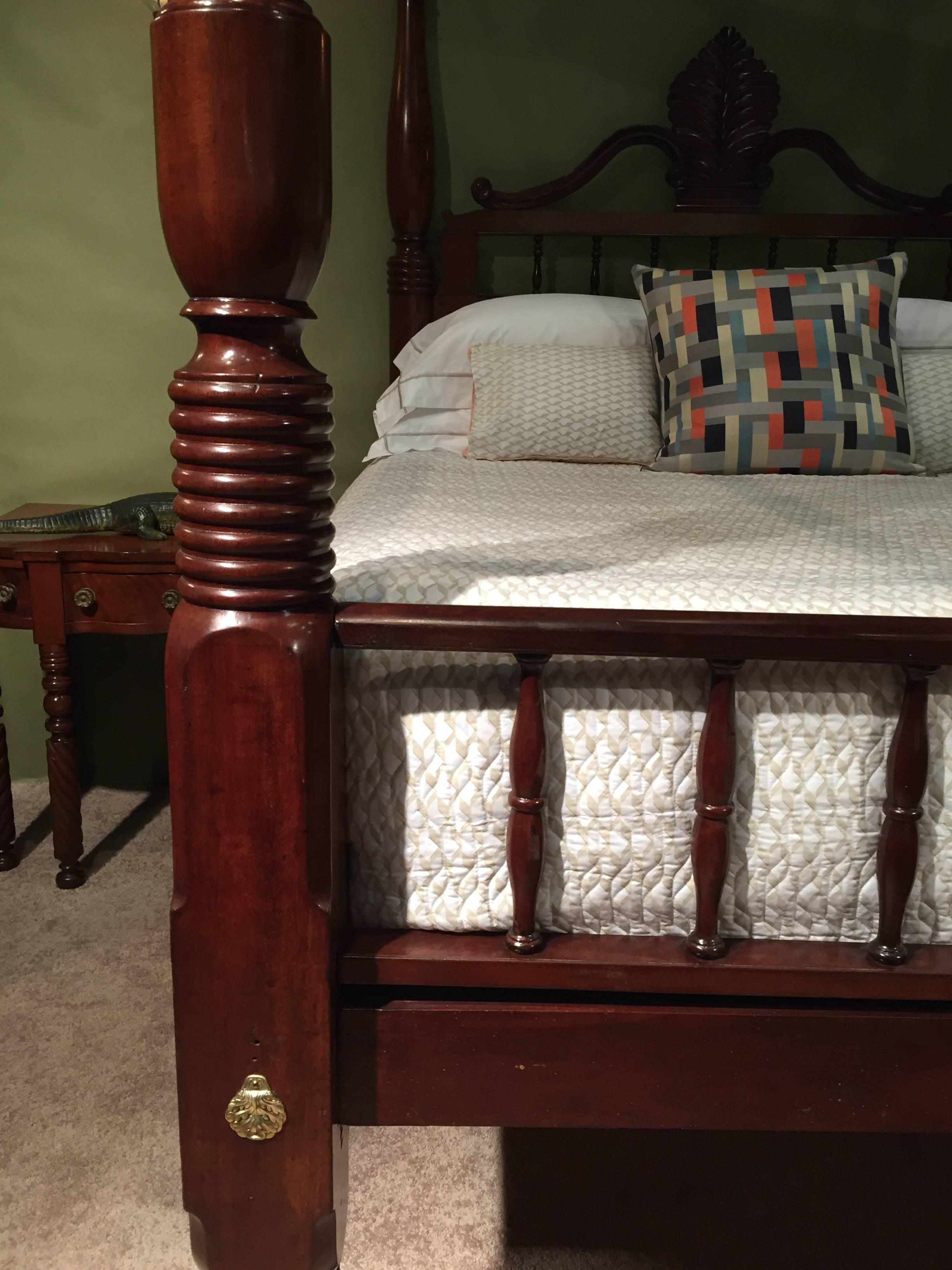 Mid-19th Century 19th Century West Indian Mahogany Bed