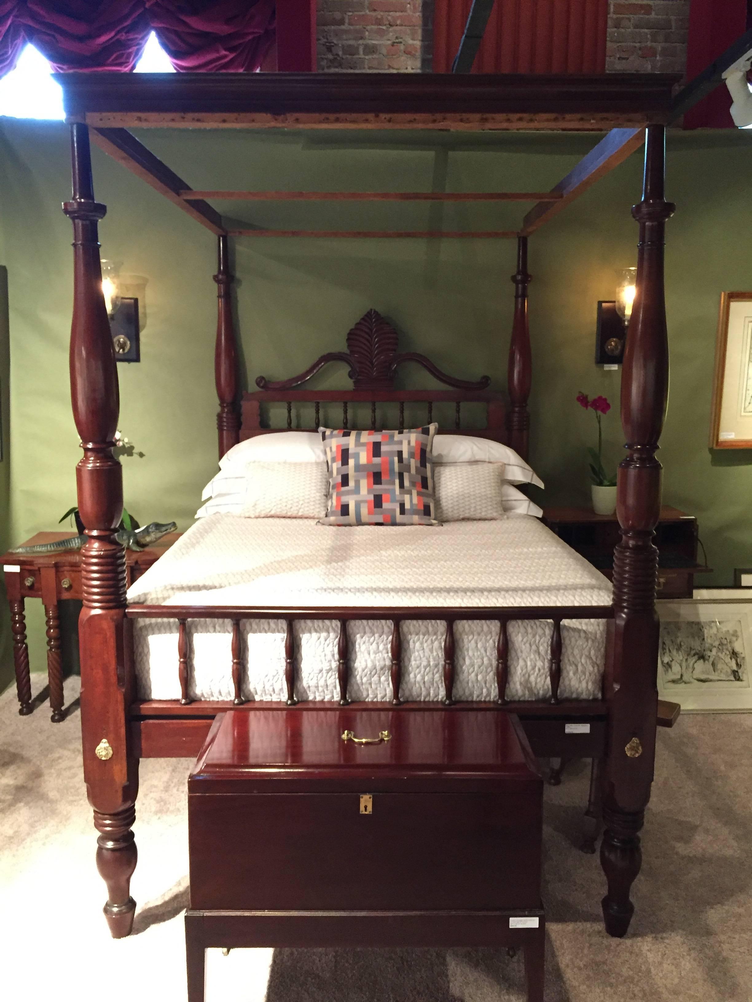 19th Century West Indian Mahogany Bed 1