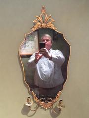 Pair of Continental Mirrored Sconces with Candelabra Arms
