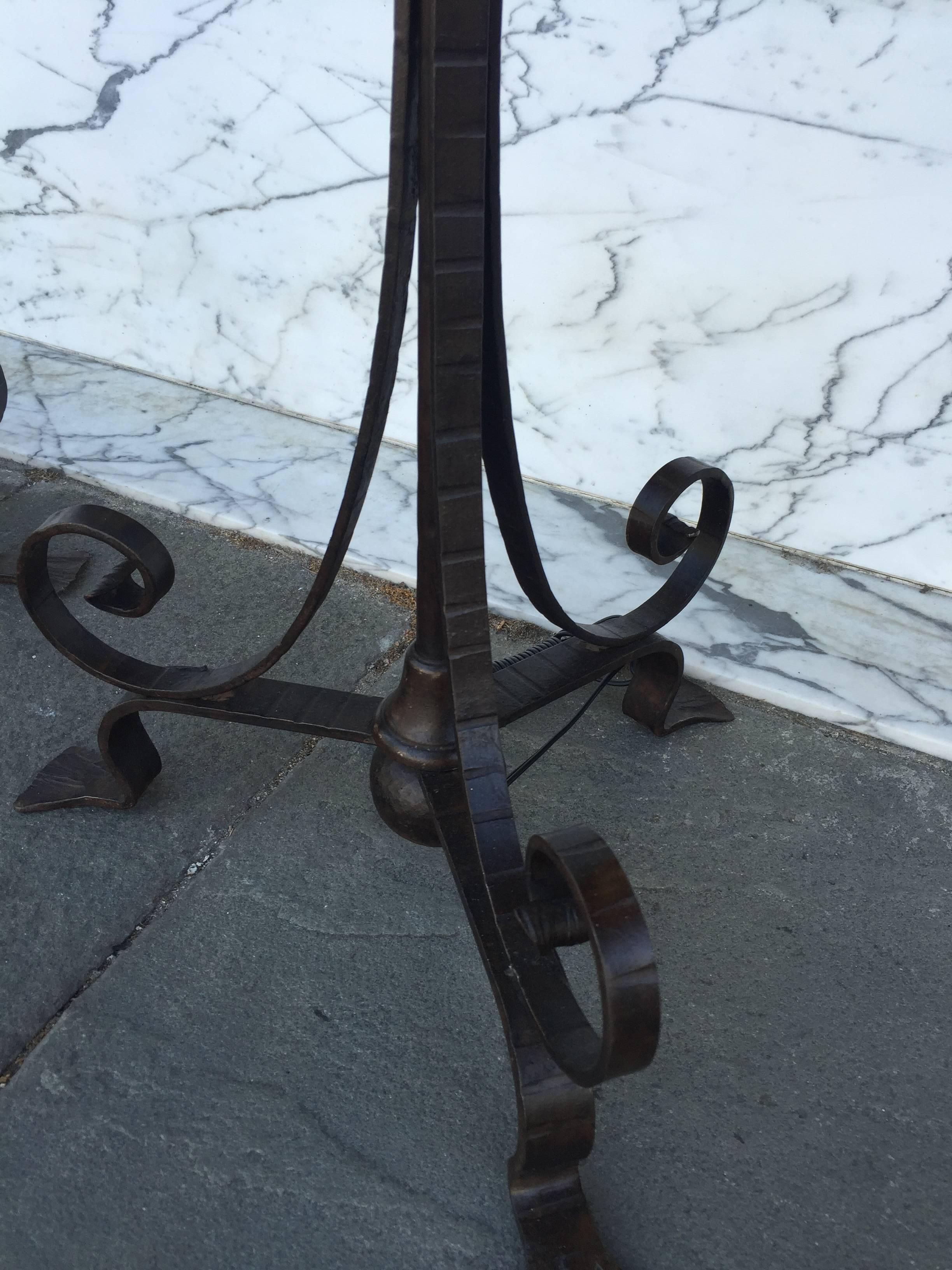 Pair of Wrought Iron Candelabra, Late 19th Century 1