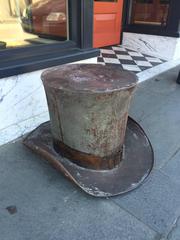 English Late 19th Century Metal Top Hat Trade Sign with Original Paint