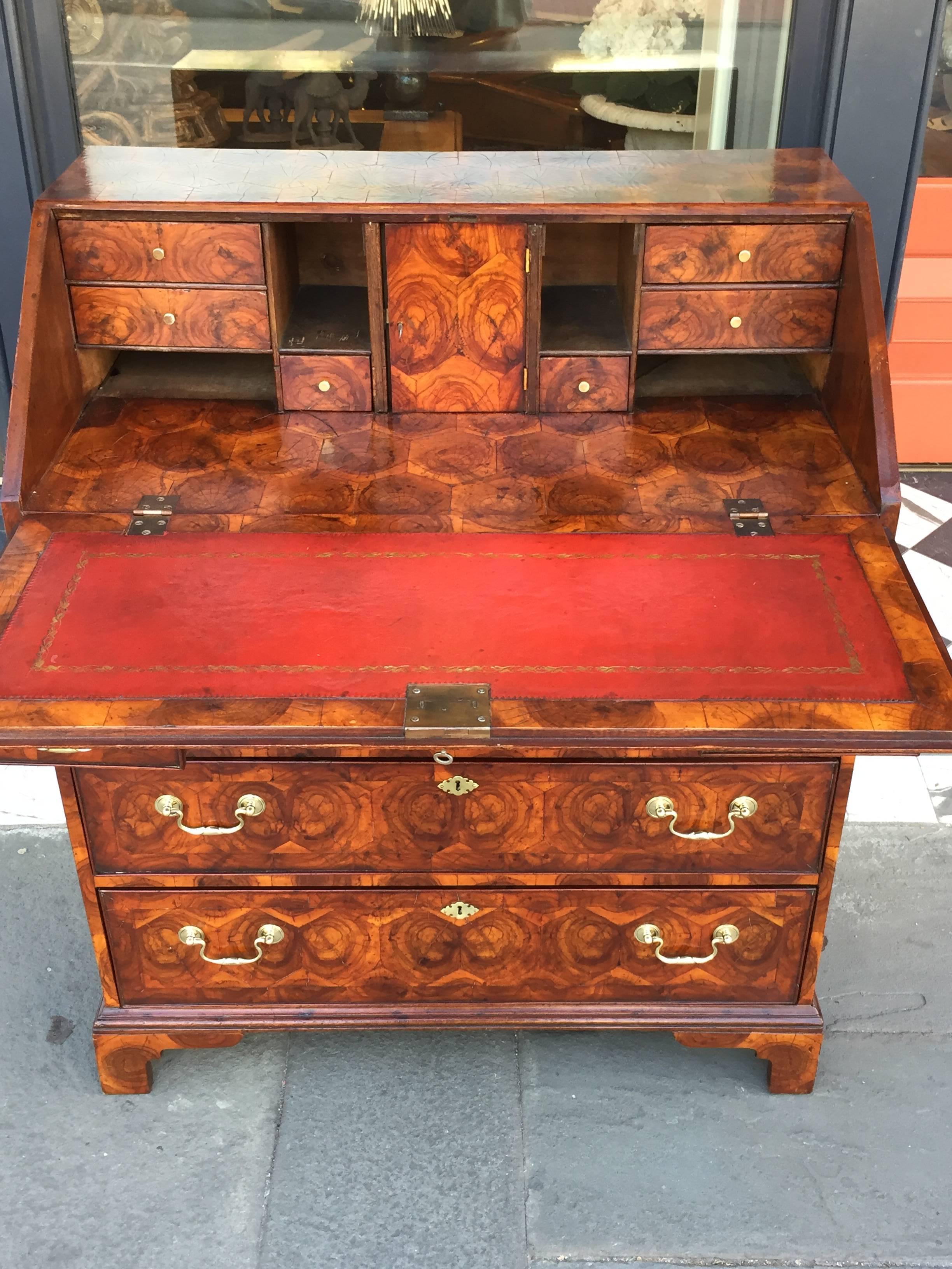 Late 18th Century Walnut Veneered Slant Front Desk, circa 1780