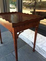 American Cherry Occasional Table with Scalloped Gallery Top