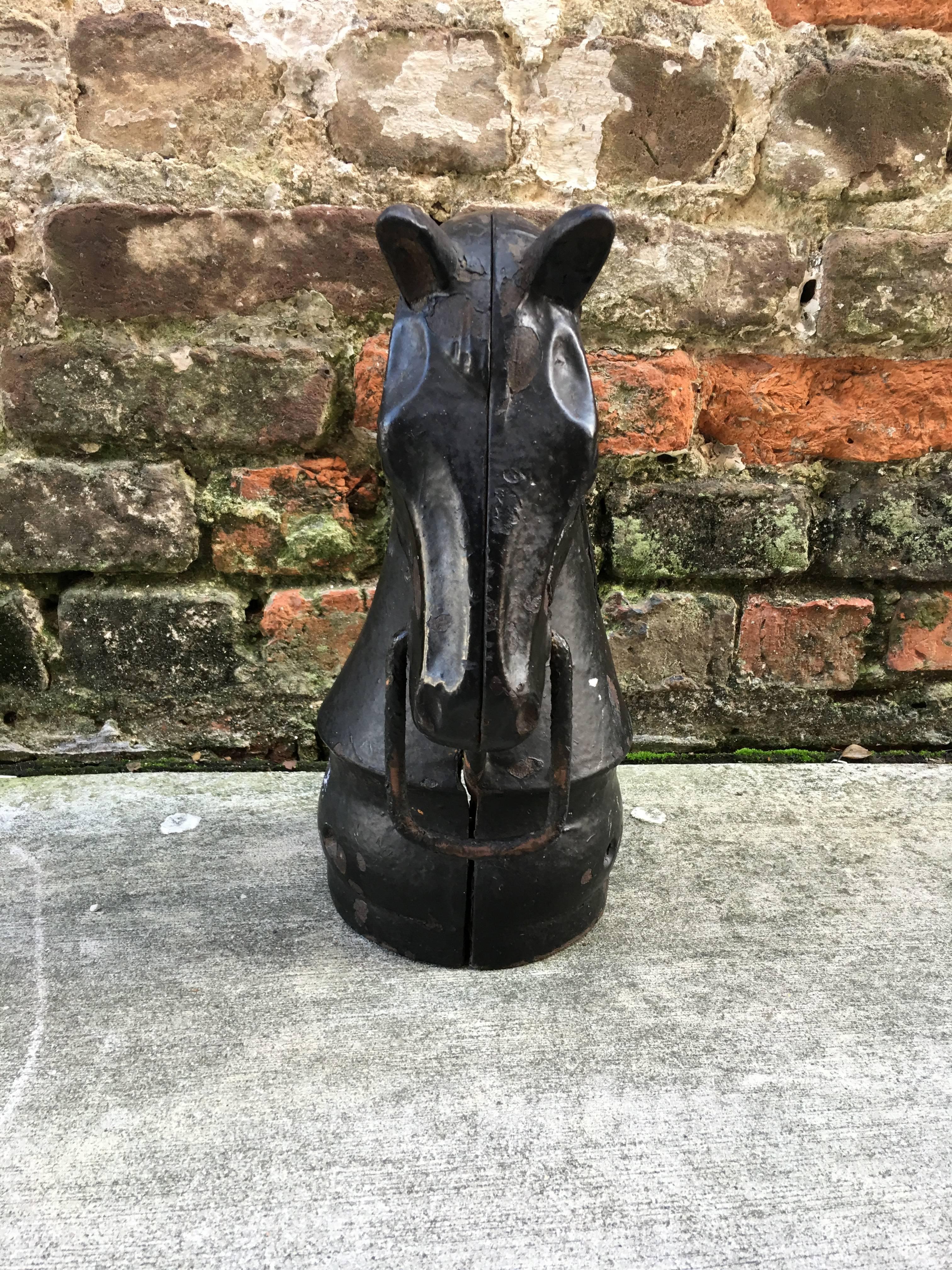 antique cast iron horse head hitching post