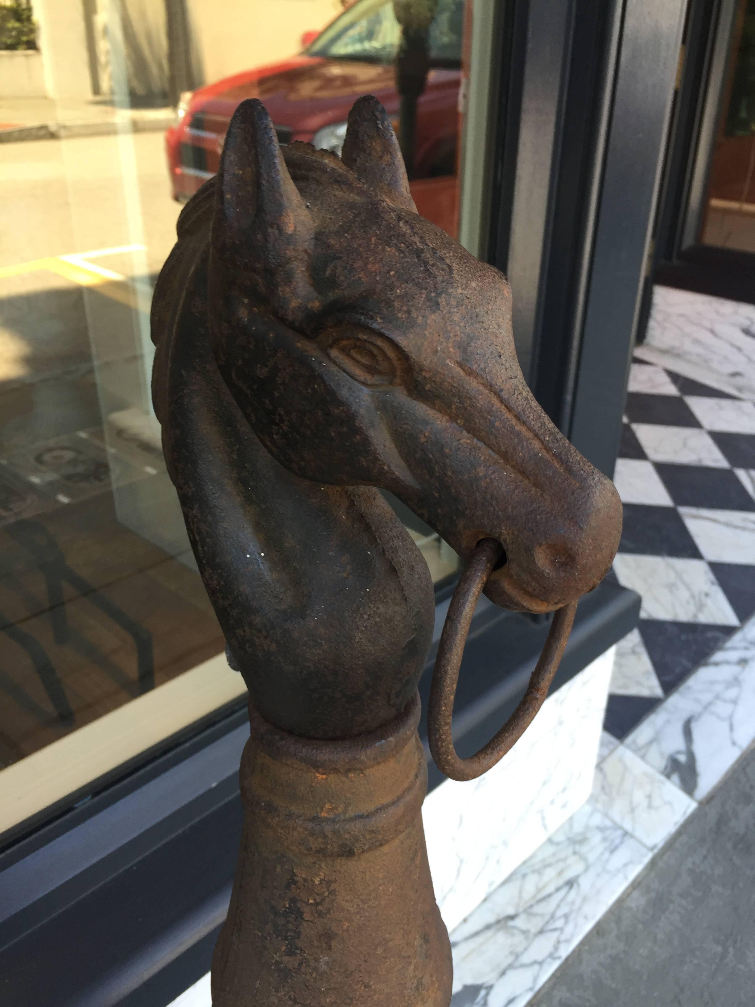 wrought iron hitching post