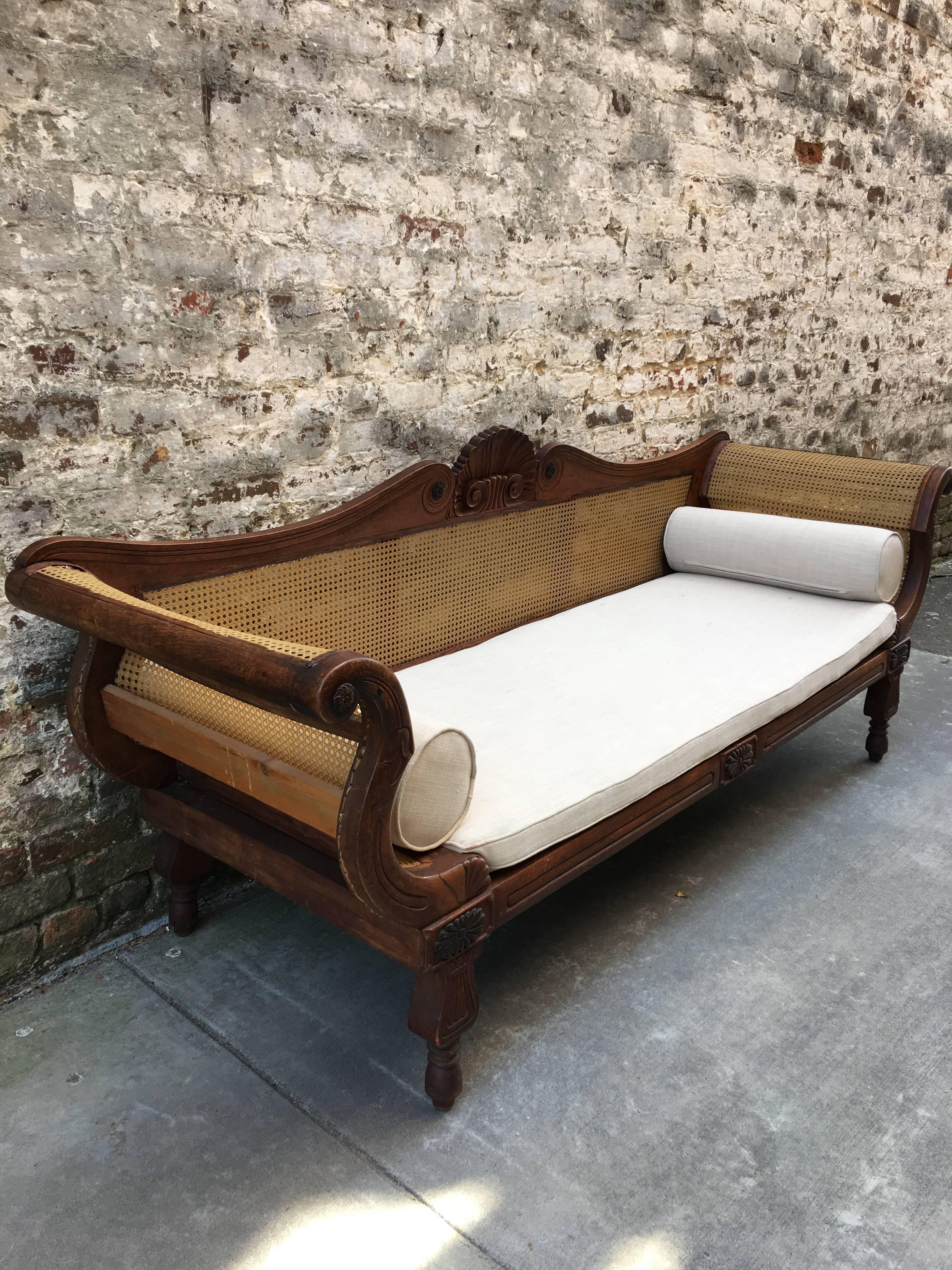 West Indian Cane Settee, circa 1840 In Good Condition In Charleston, SC