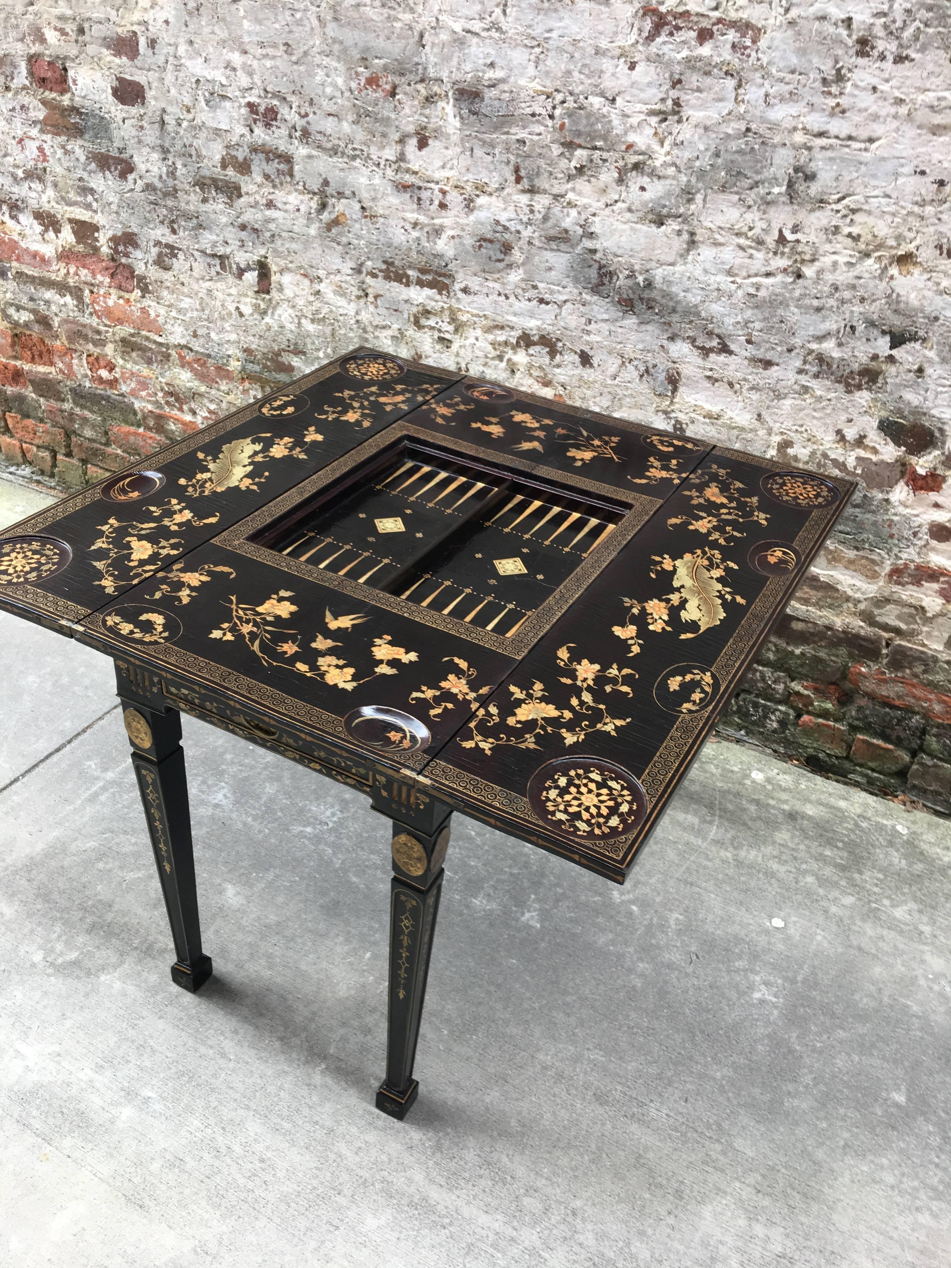19th Century Chinese Export Chinoiserie Games Table early 19th century