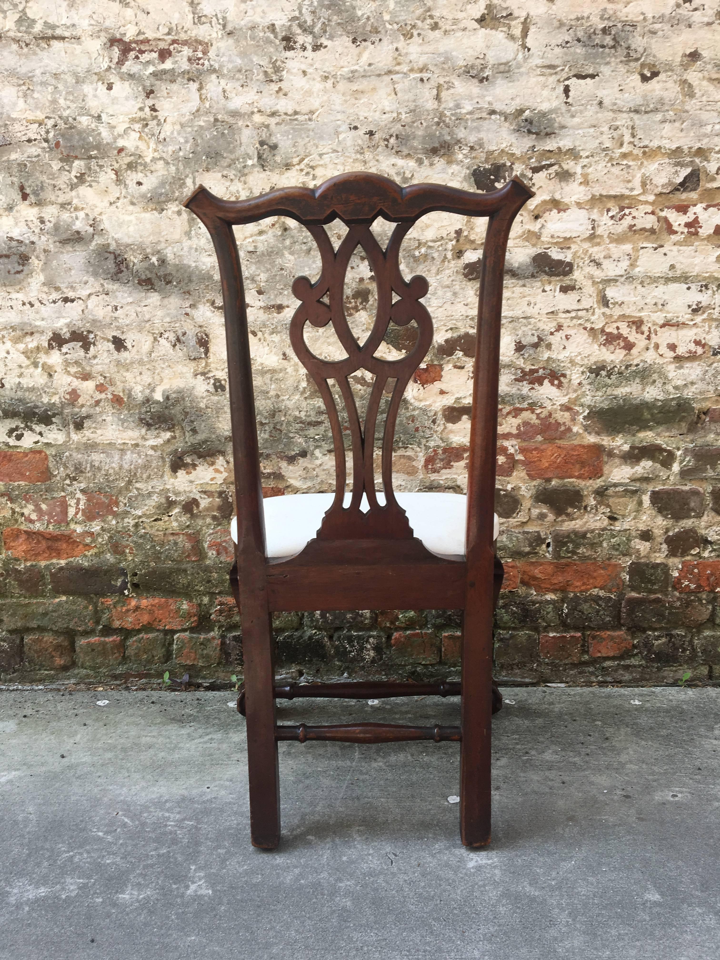 19th century American mahogany side chair with ball and claw feet.