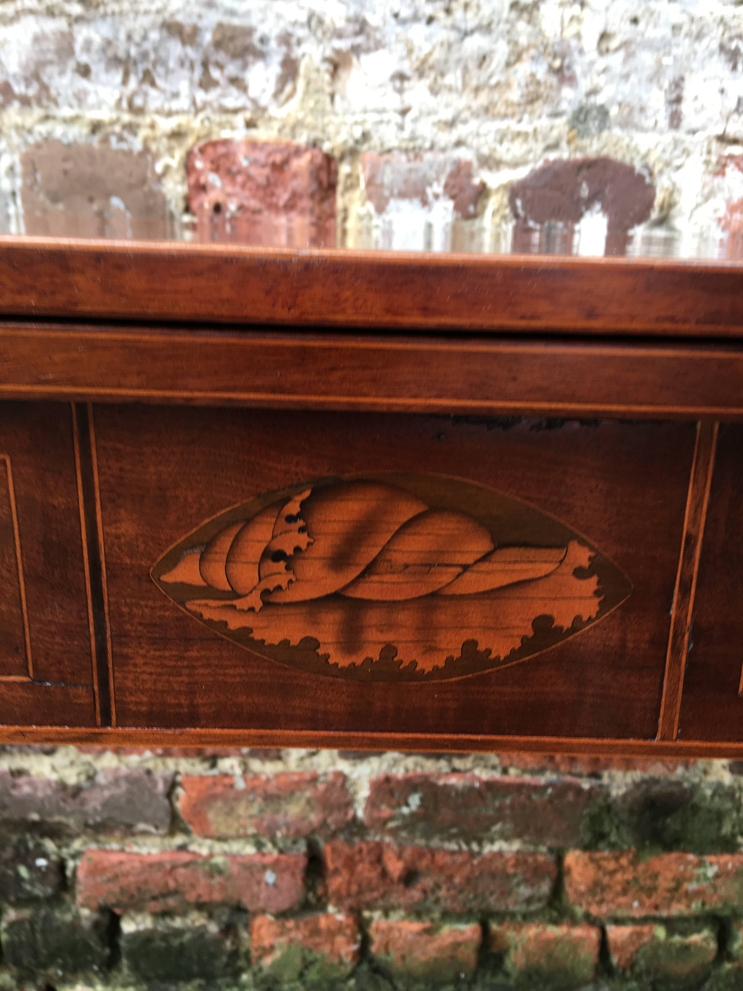 American Inlaid Games Table with Shell Inlay Attributed to Charleston SC 2