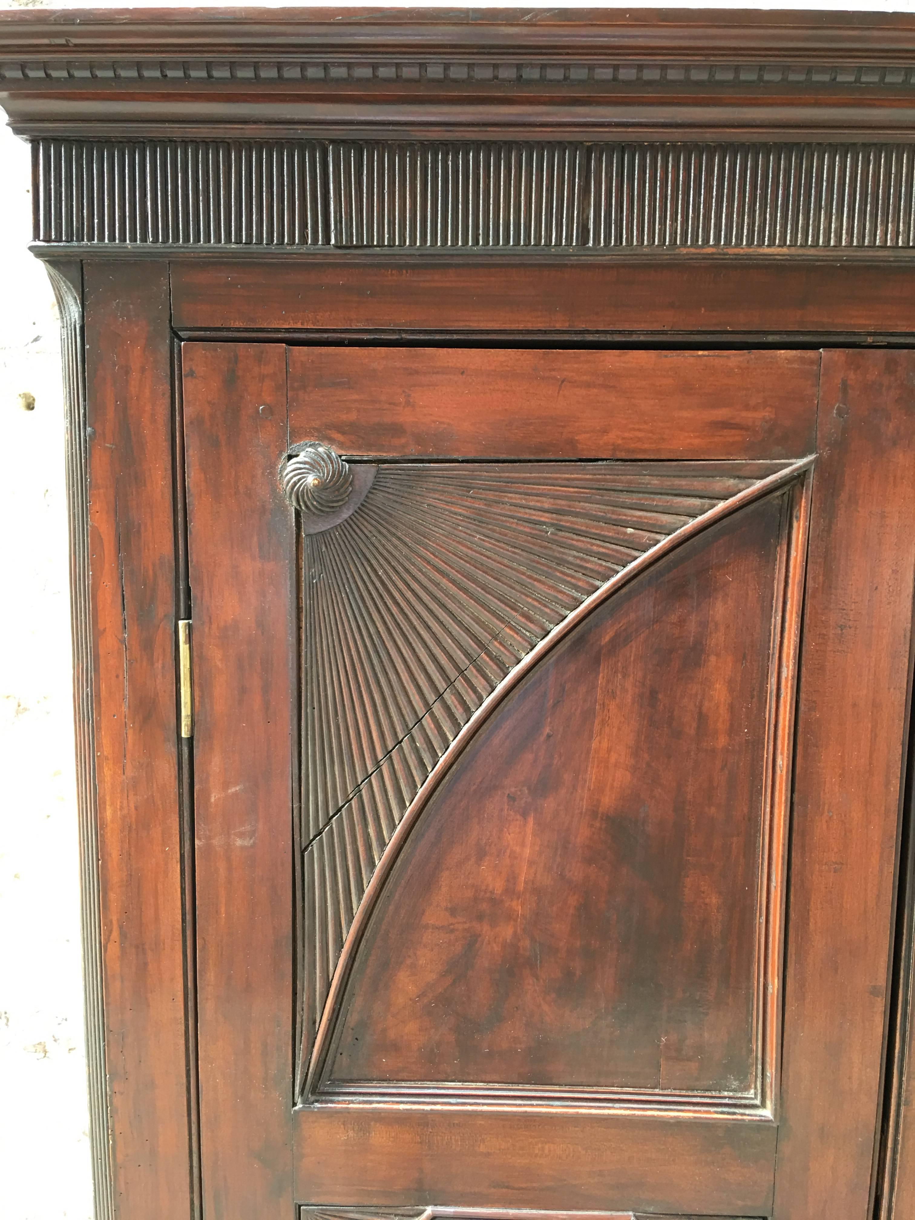 West Indian Mahogany Small-Scale Armoire with Bottom Drawers, circa 1820 1