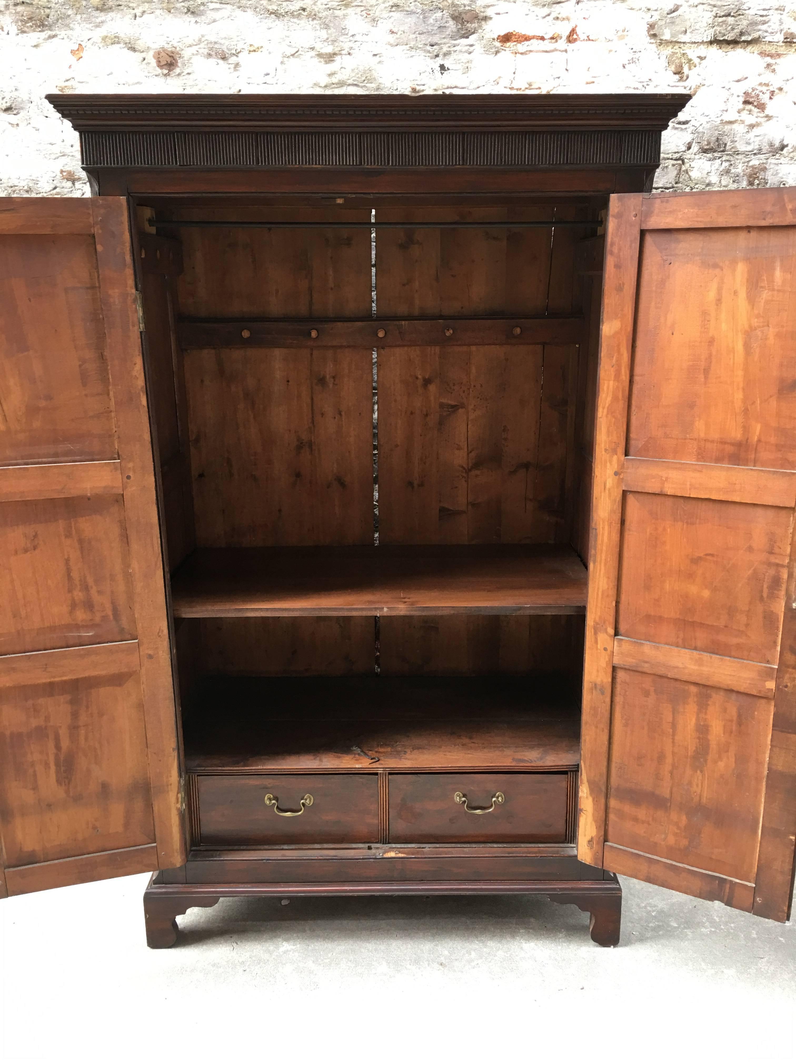 19th Century West Indian Mahogany Small-Scale Armoire with Bottom Drawers, circa 1820