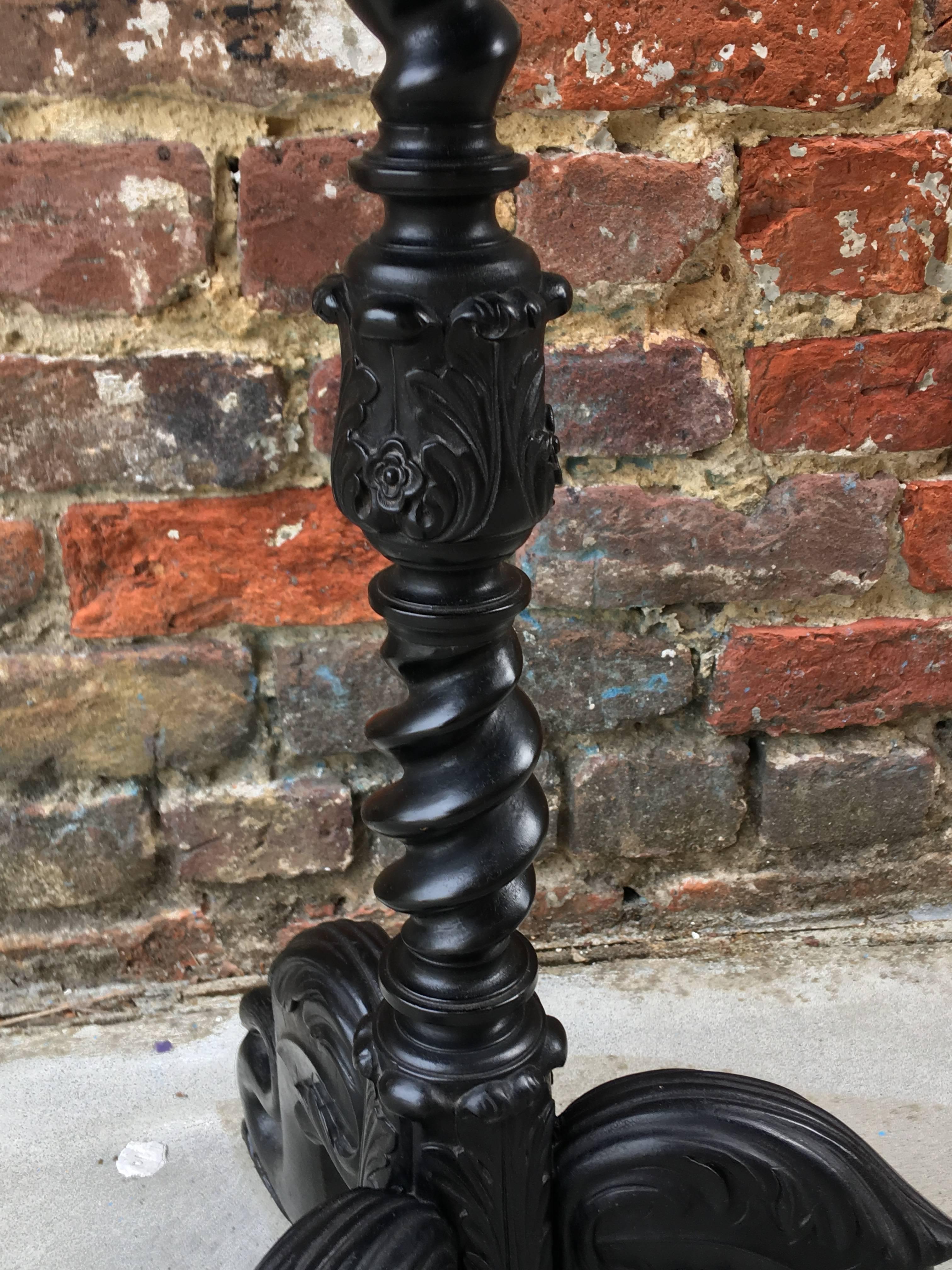 Highly Carved Anglo-Indian Candlestand with Coromandel Top 1