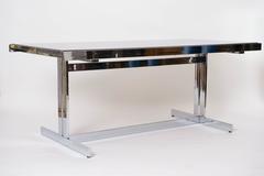 Chrome and Glass Extending Dining Table, circa 1970