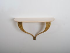 Pair Pink marble and gilt brass consoles. Italy c1950