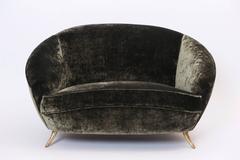 Small Ico Parisi Style Curved Sofa, circa 1950