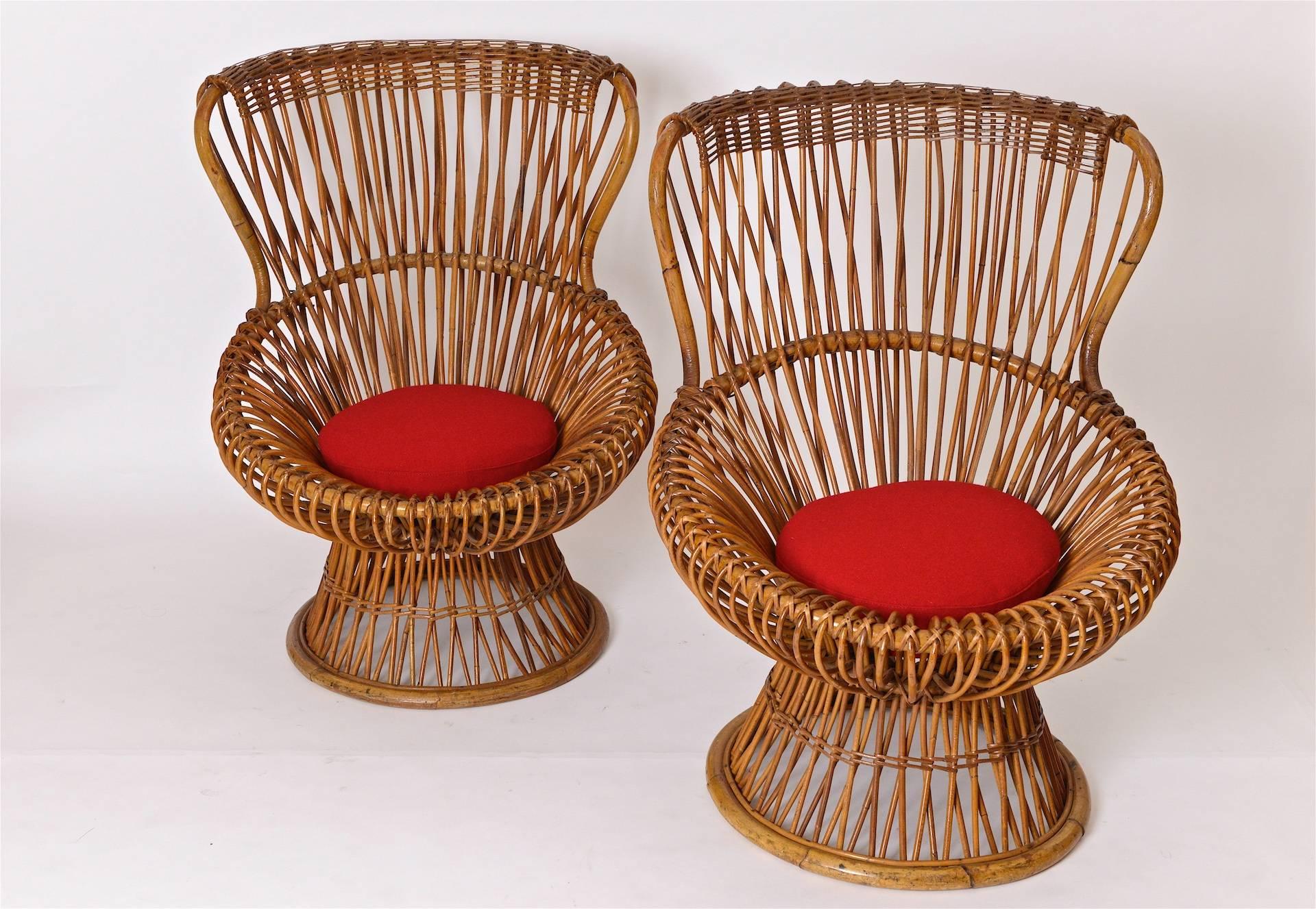 Mid-Century Modern Pair of Franco Albini 'Margherita' Chairs