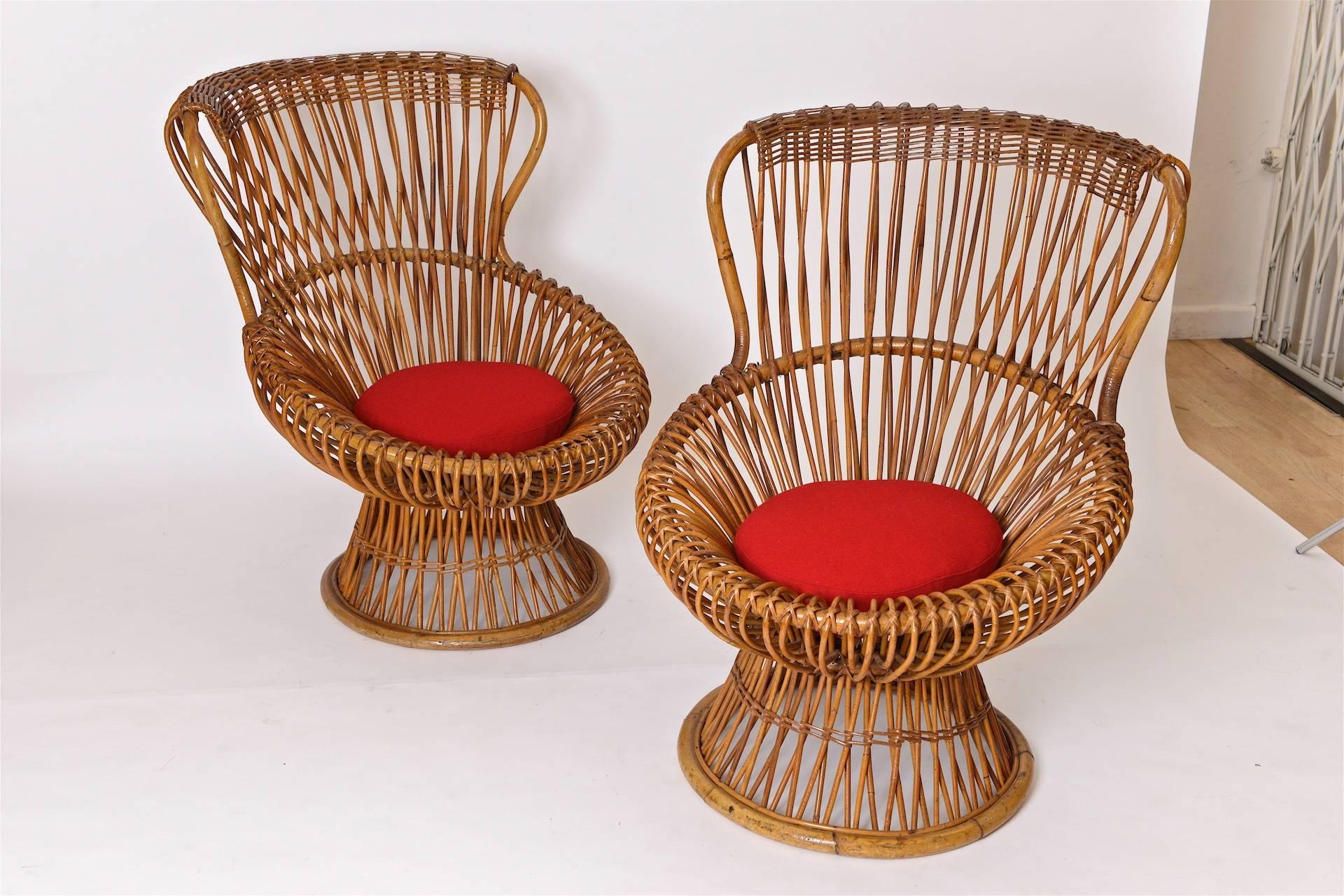 European Pair of Franco Albini 'Margherita' Chairs