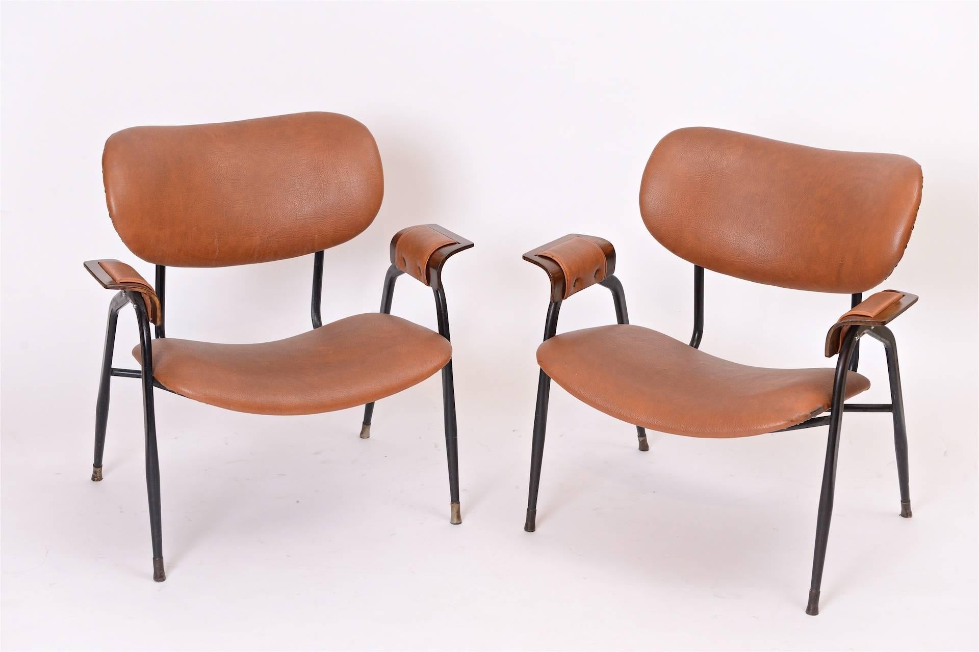 Pair of Italian chairs designed by Gastone Rinaldi, circa 1950

Original upholstery.