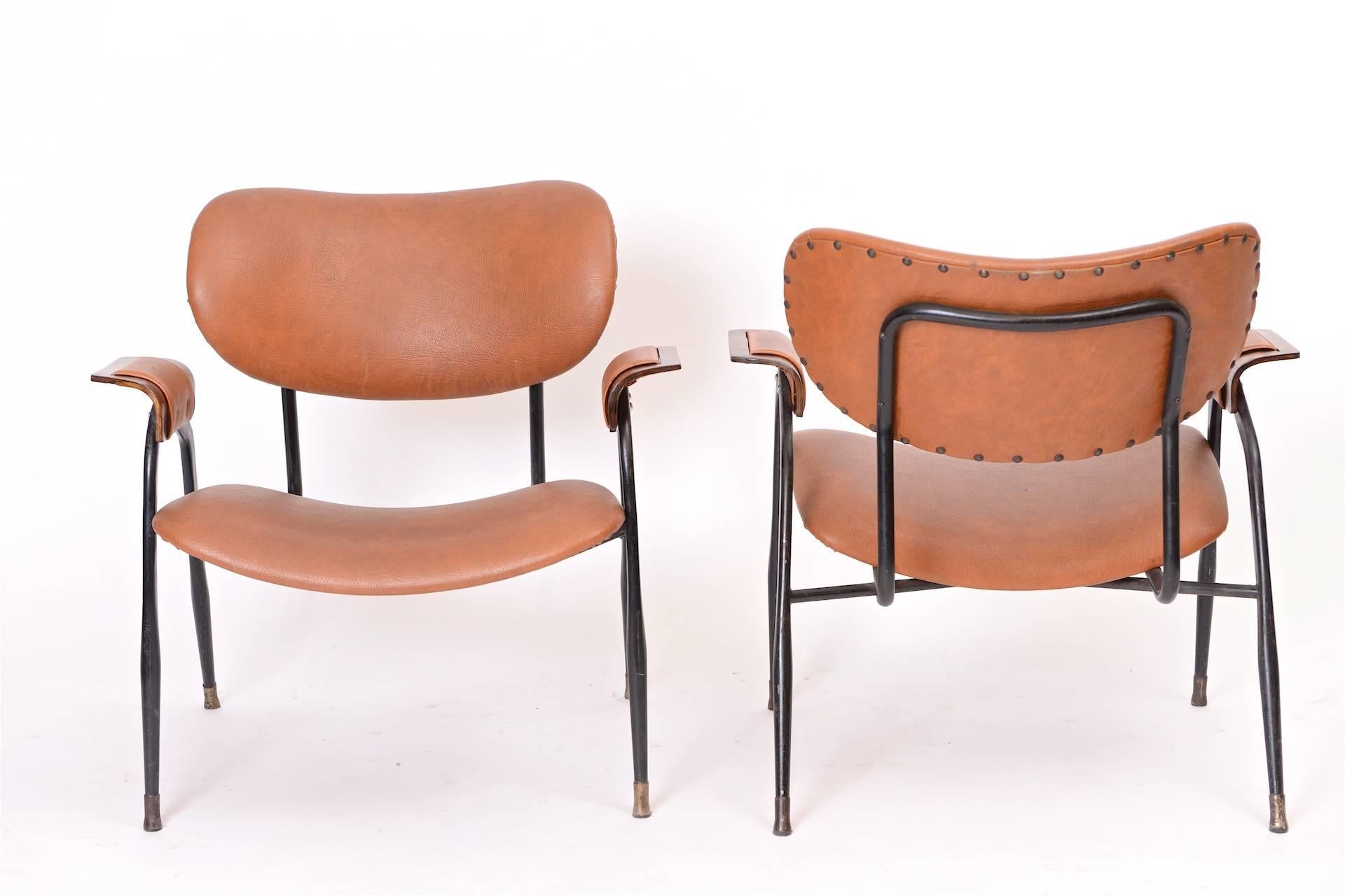 Italian Pair of Gastone Rinaldi for RIMA Chairs, circa 1950
