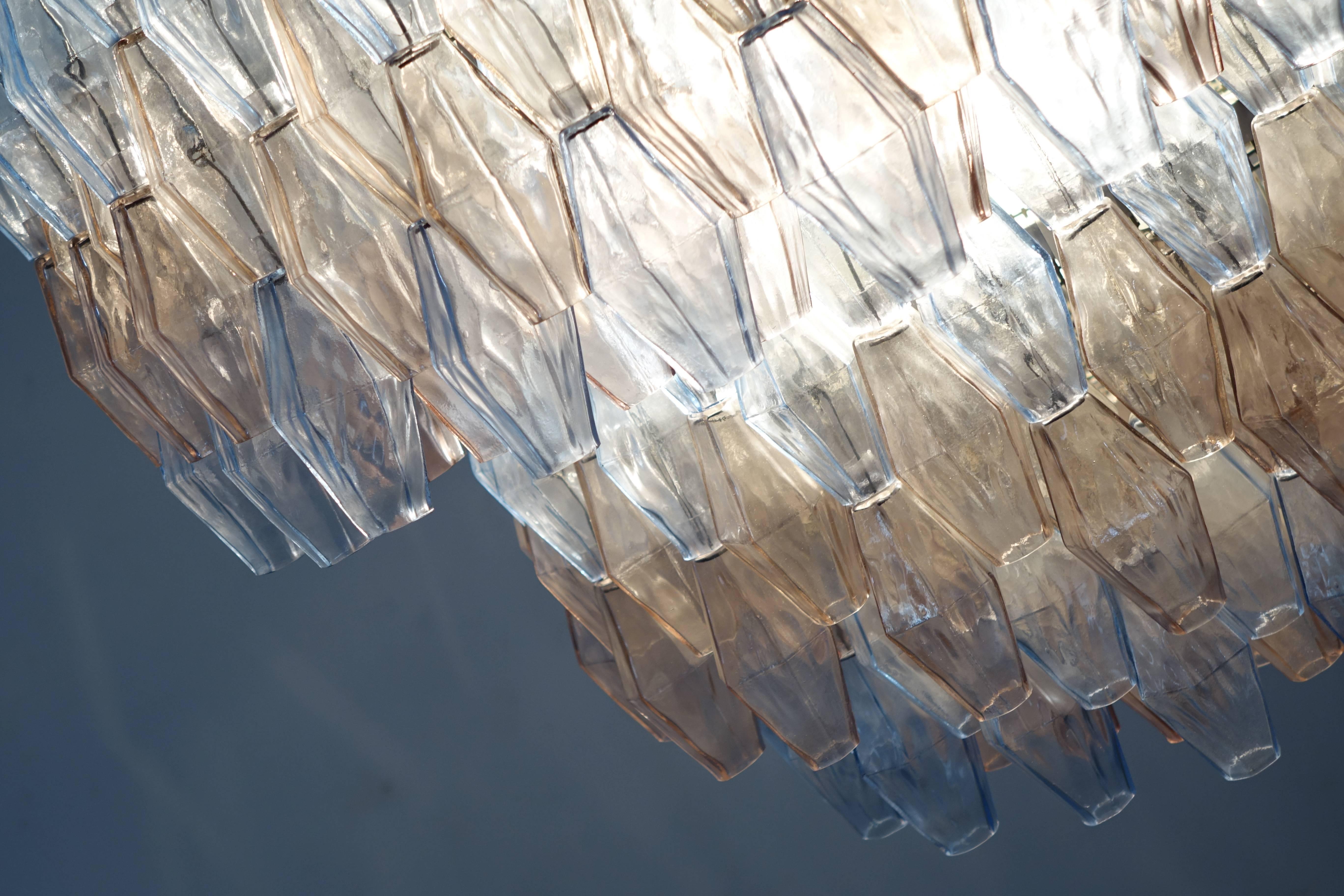 Mid-20th Century Carlo Scarpa, 1969, Poliedri Chandelier, Handblown Murano Glass Light