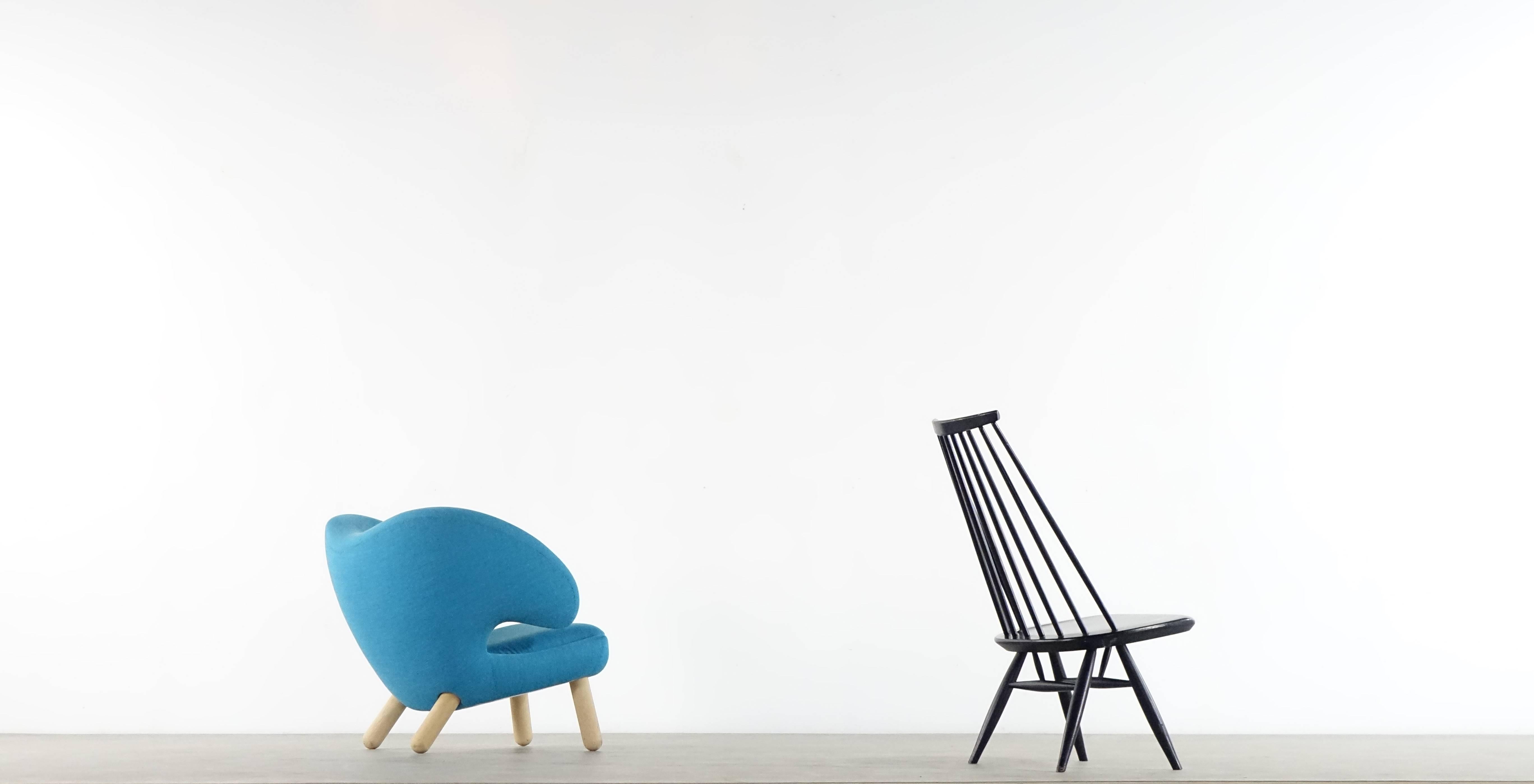 "Mademoiselle" lounge chair by Ilmari Tapiovaara for Asko, Finland, 1956. Very good original condition.