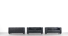 Josef Hoffmann Kubus Sofa, Wittmann Austria Design Bauhaus Leather Jugendstil