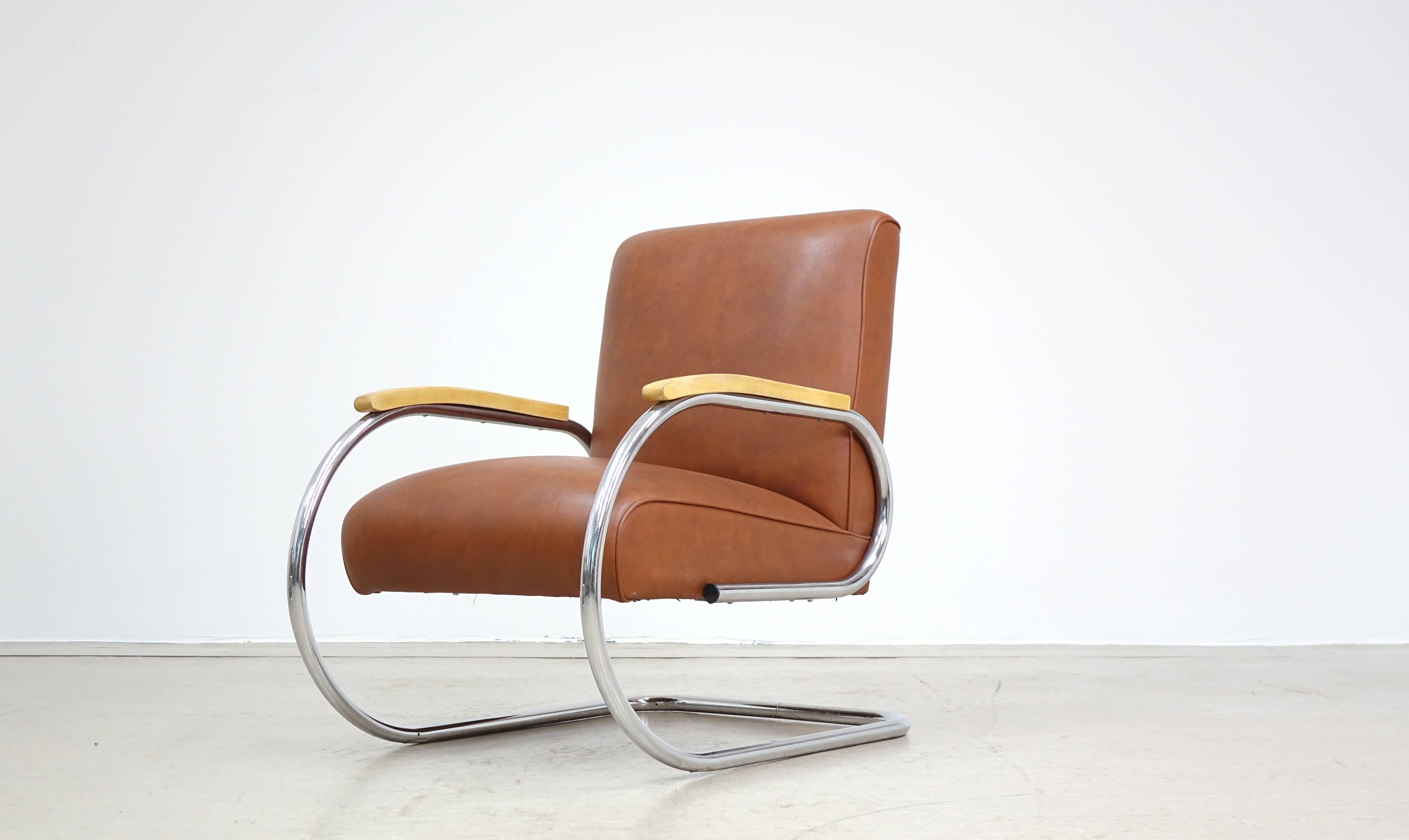 Belge Tubax Easy Chair Bauhaus 1920 Steel Tube Lounge Chair Breuer Art Deco