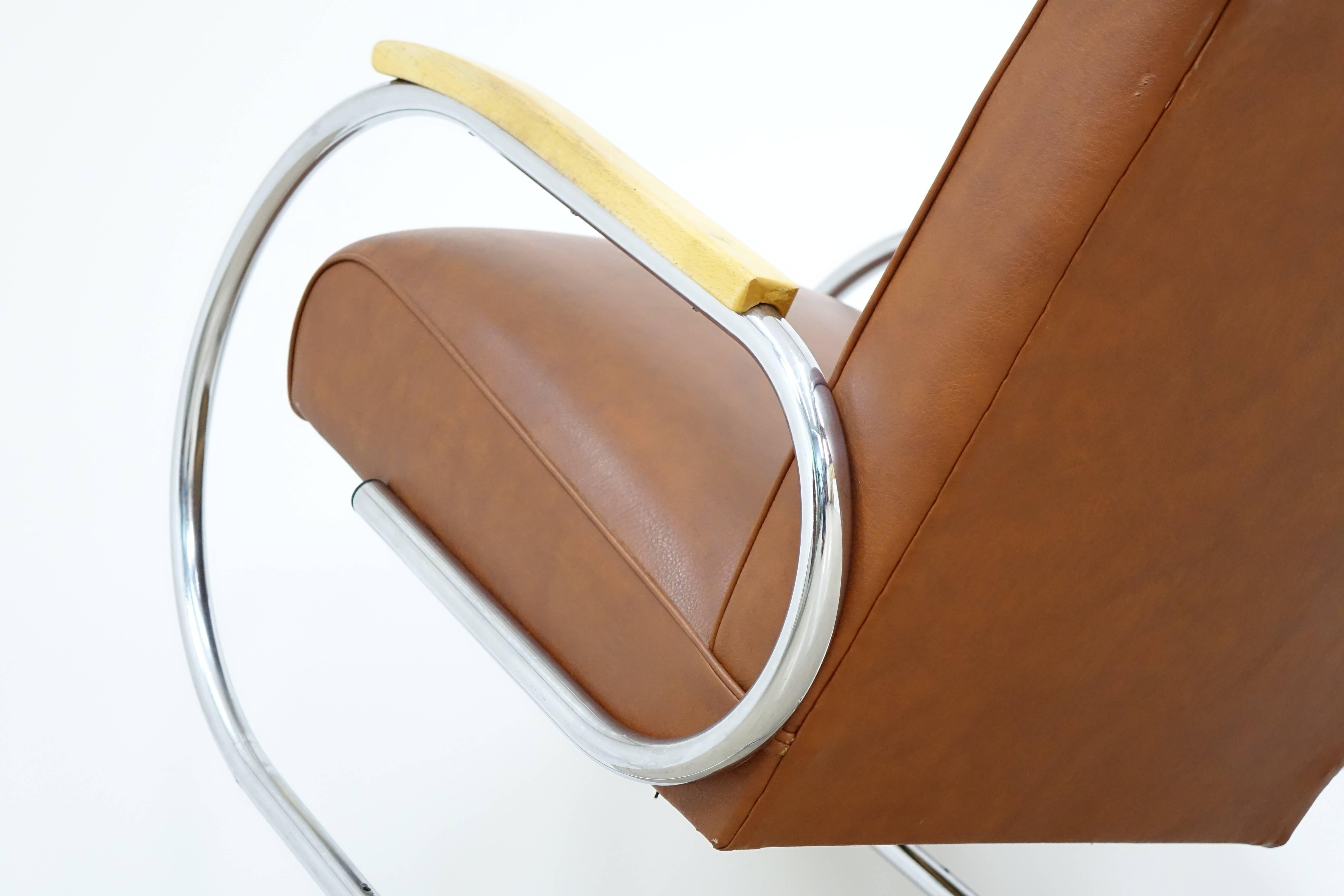Early 20th Century Tubax Easy Chair Bauhaus 1920 Steel Tube Lounge Chair Breuer Art Deco
