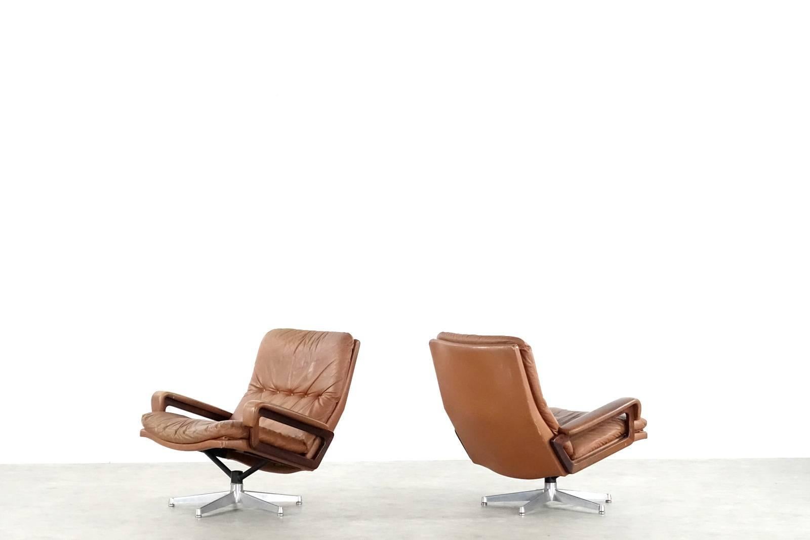Swiss Pair of King Chair Design Andre Vandenbeuck for Collection Strässle Internat