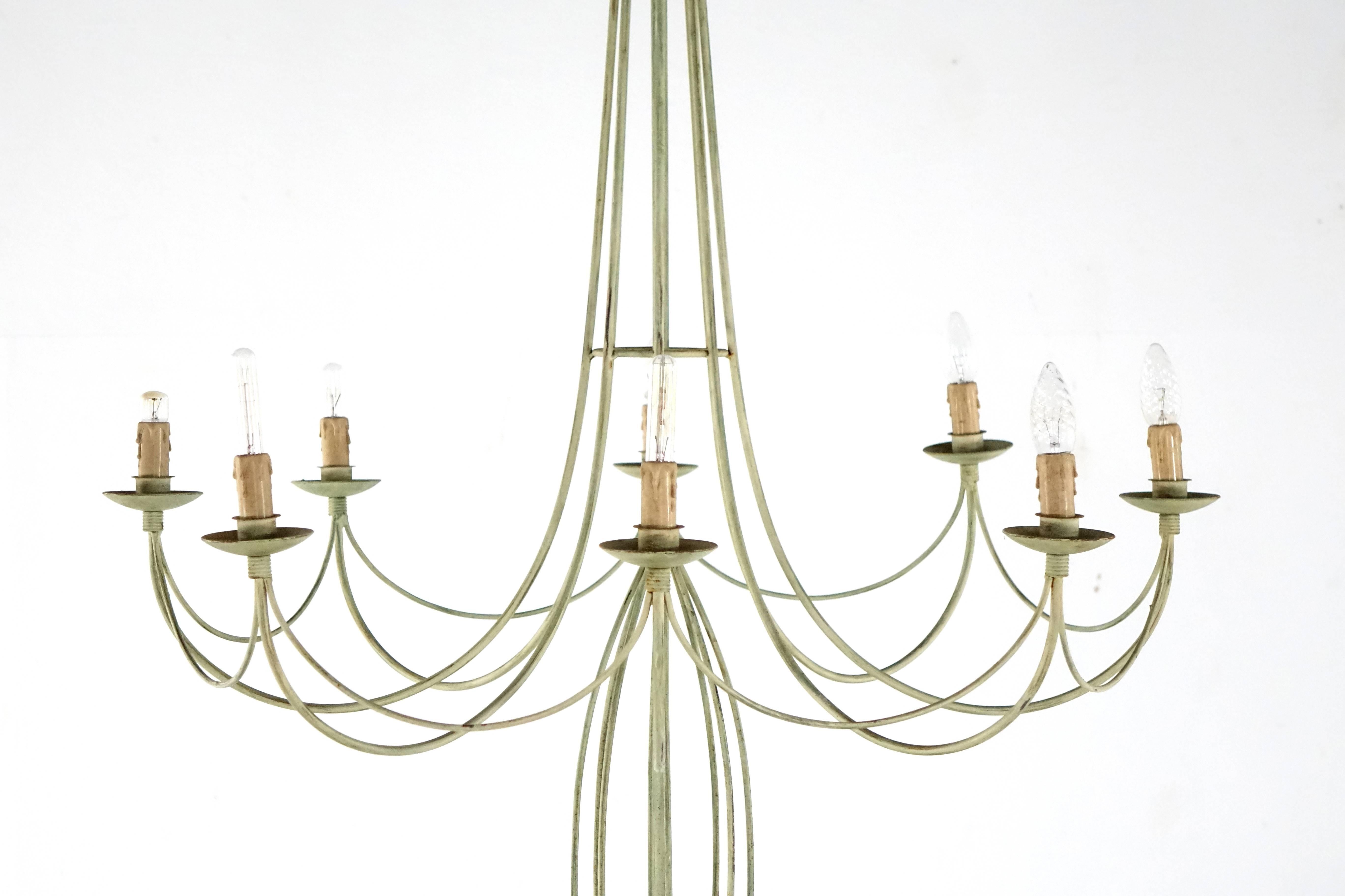 Mid-20th Century Important and Romantic Chandelier, 1955 Rome, Italy, Stairwell Lamp - 285cm