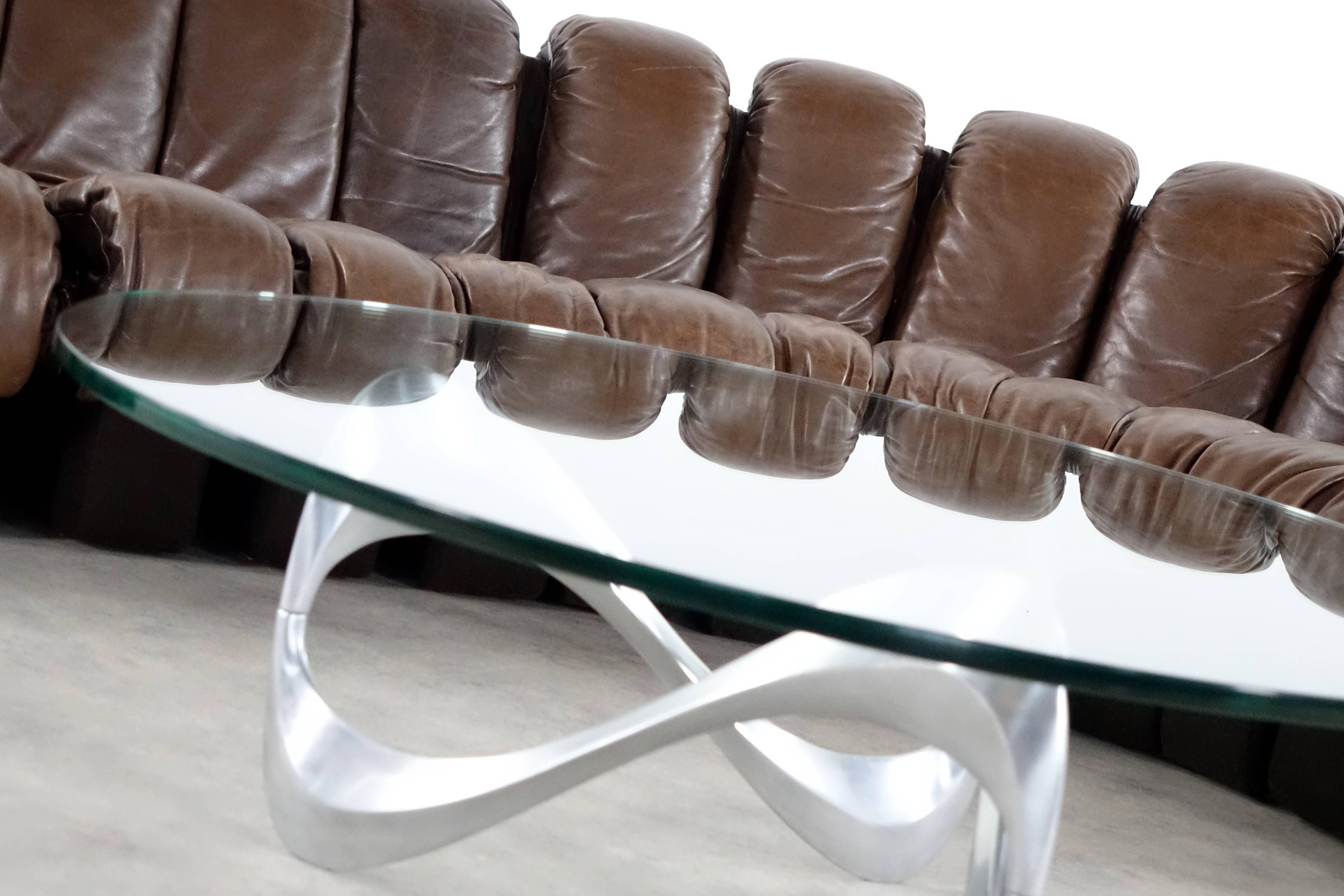 De Sede DS 600 Sofa by Ueli Berger and Riva 1972, Chocolate Leather 18 Elements 3