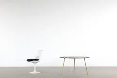 Mid-Century Mosaic Low Coffee Table, 1956, Italy Tripod Brass Base