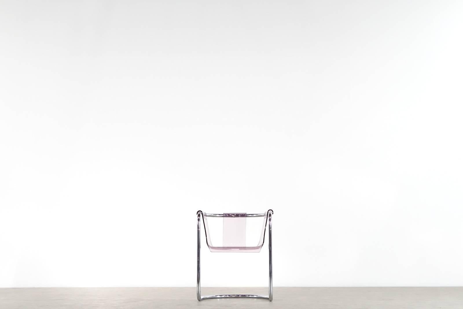 Mid-Century Modern Fabio Lenci Lucite Desk Chair by Formes Nouvelles, Paris