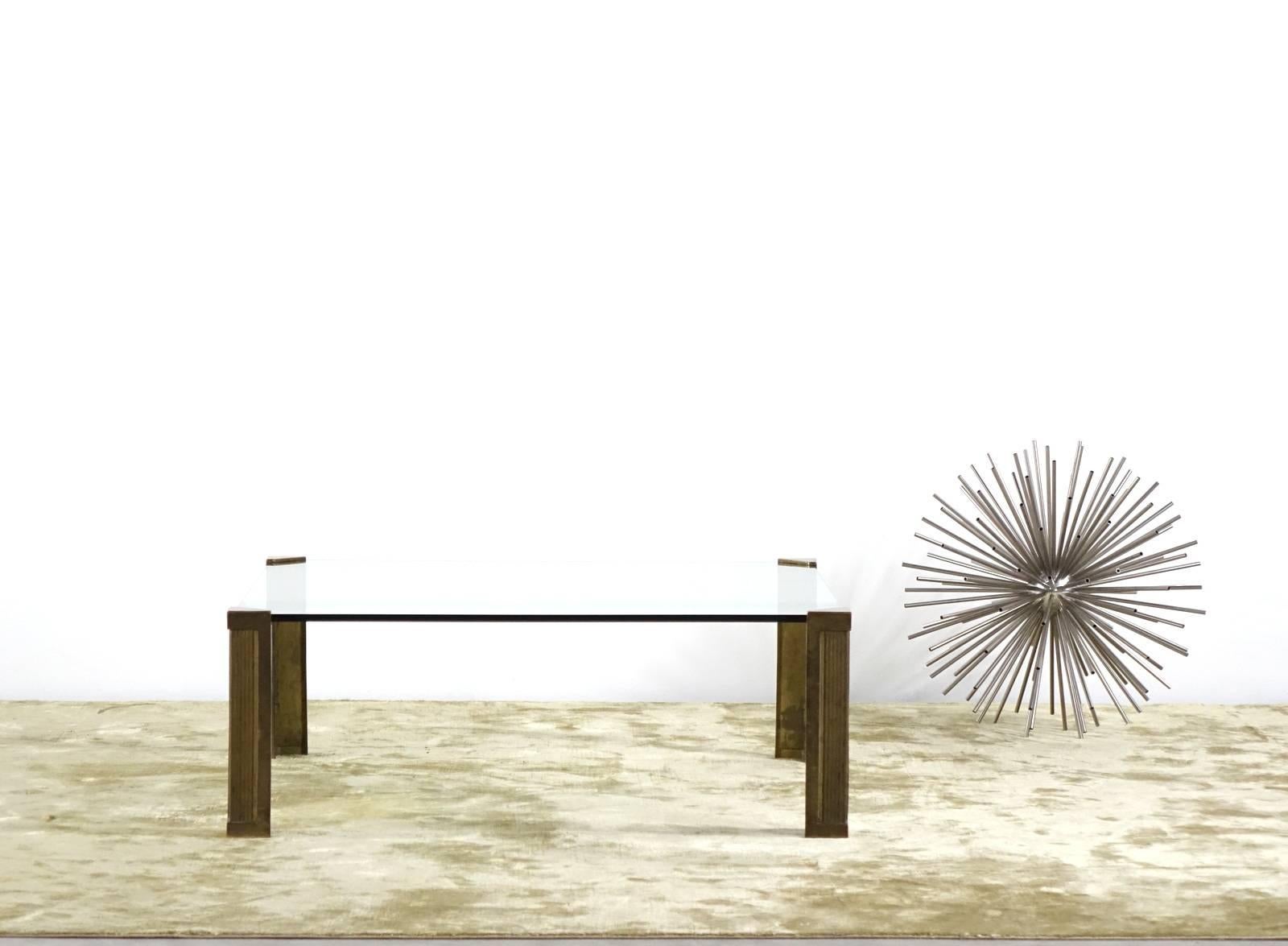 Peter Ghyczy T14 Glass Brass Coffee Table from 1970 2