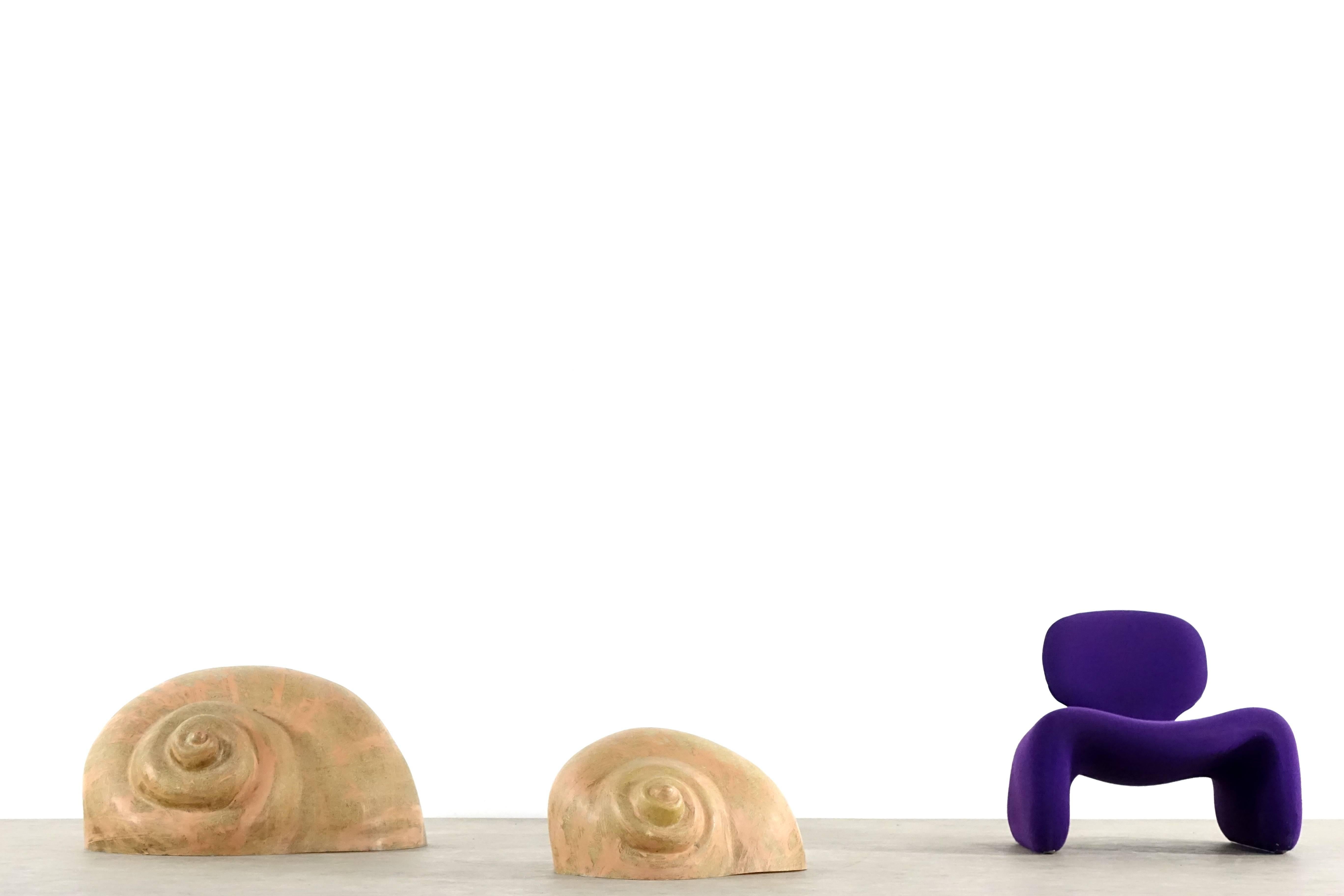 Italian Pair of Pop Art Sergio Camilli Snail or Chiocciolona for Bieffeplast For Sale