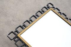Hollywood Regency Brutalist Style Illuminated Mirror by Hillebrand