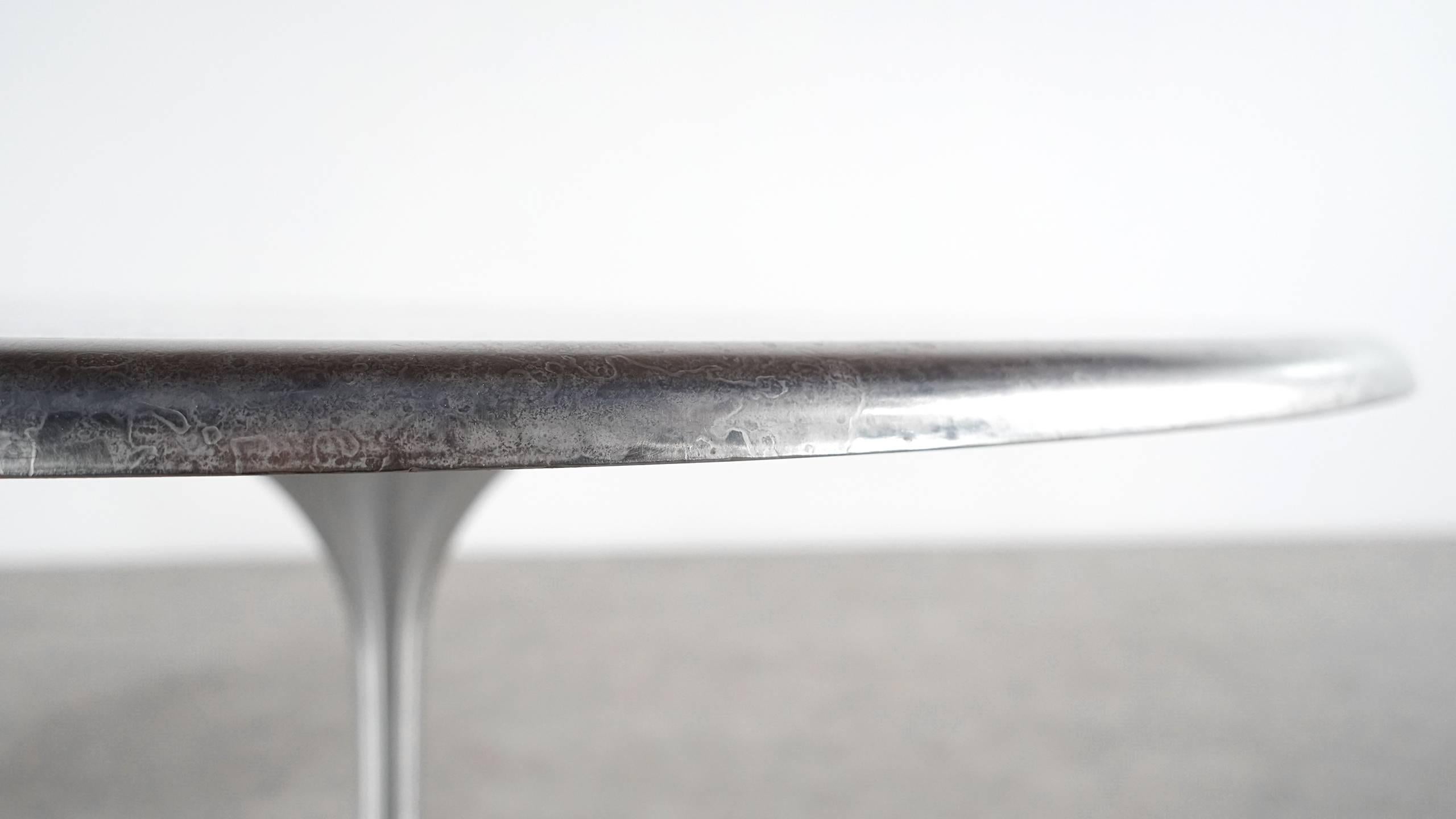 Metal Heinz Lilienthal, 1969, Large Dining Table Swiveling Centerplate and Etched Top