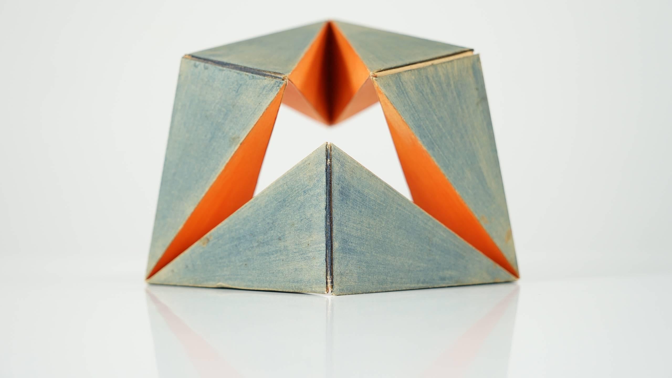 Paper Invertible Cube Signed, Colored and Handmade by Paul Schatz, 1898-1979 For Sale