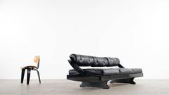 Gianni Songia GS195 Daybed and Sofa Black Leather - 1963 for Sormani, Italy