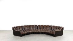 De Sede Ds 600 Sofa by Ueli Berger and Riva 1972, Chocolate Leather 18 Elements