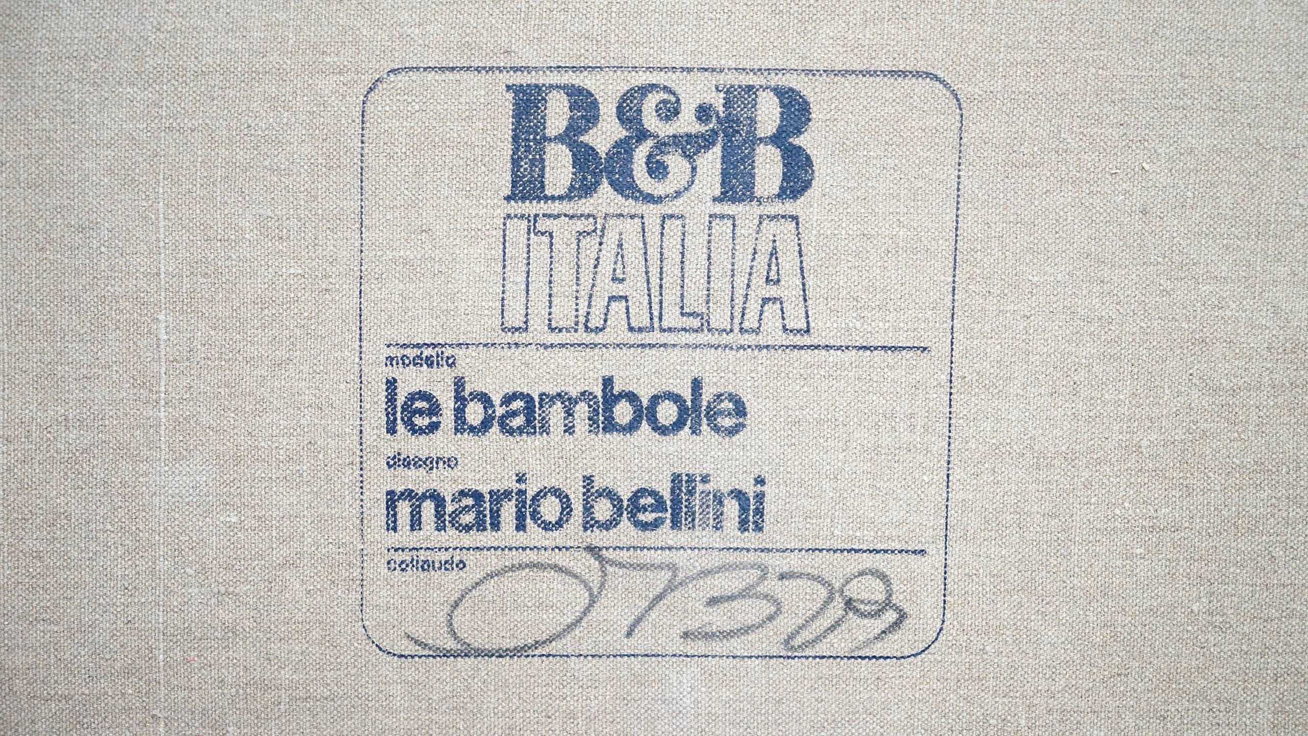 Mario Bellini 1972, B & B Italia Le Bambole Sofa in Chocolate Neckleather 2